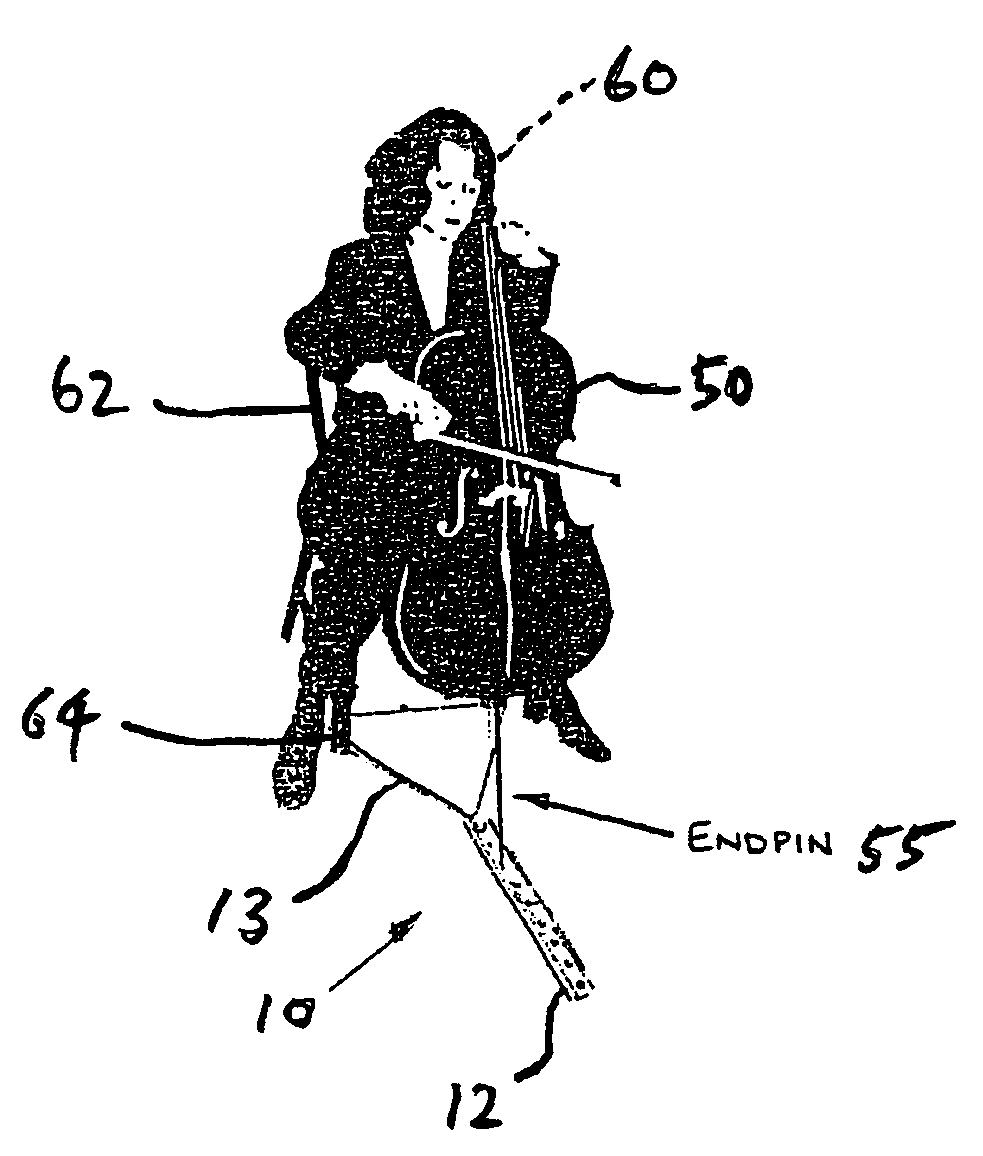 Restraint for endpin of a cello or other floor-resting stringed musical instruments