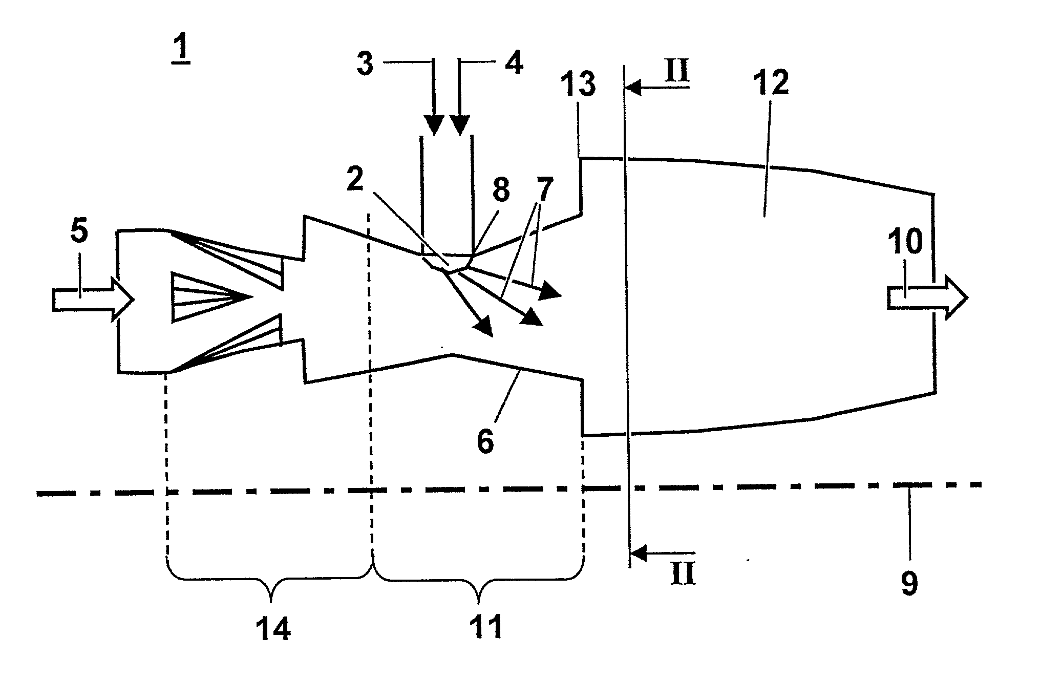 Combustion chamber and method for operating said combustion chamber