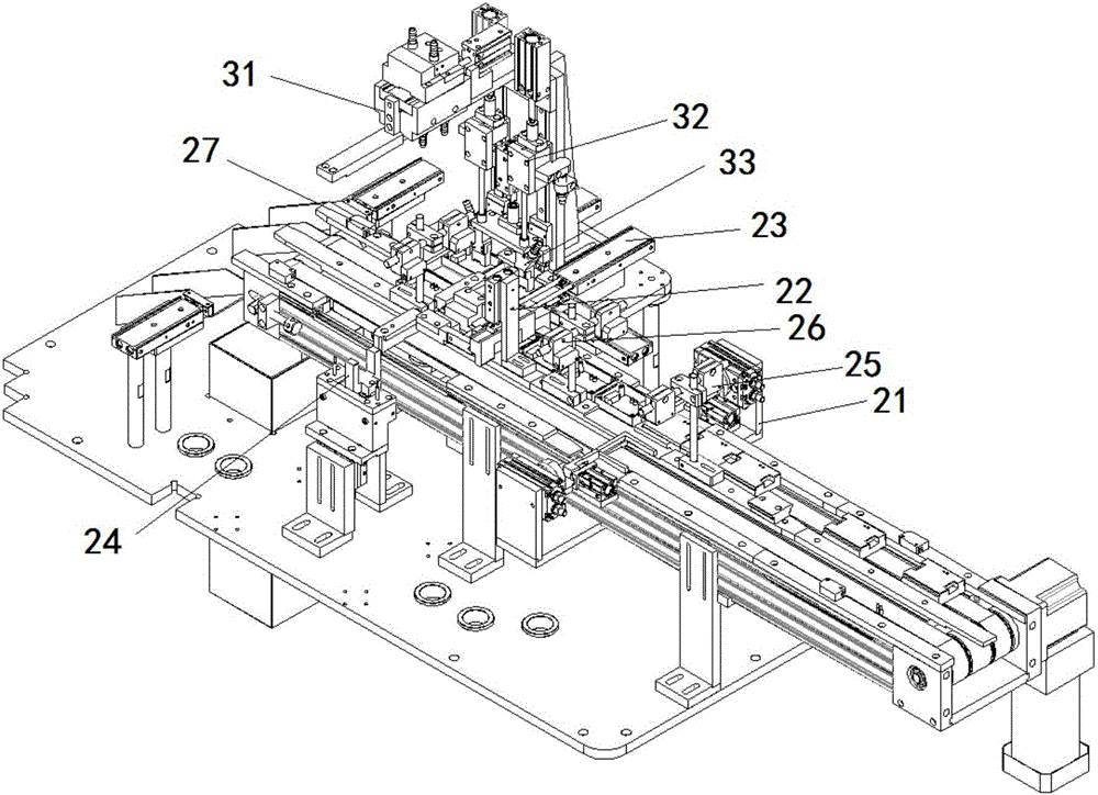 Automatic assembling system for carrier box and light guiding pillar of electric energy meter