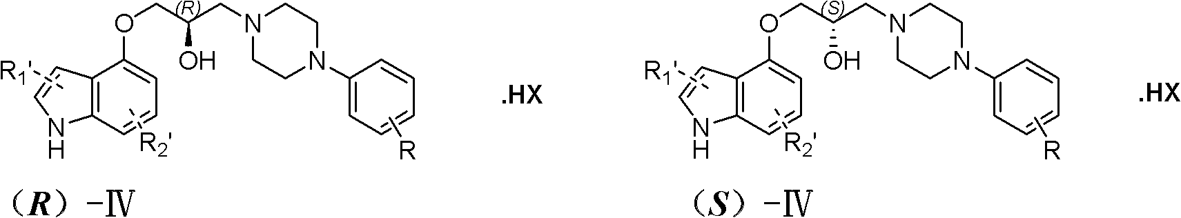 1-(4-indoxyl)-3-(4-(2-methoxyphenyl)piperazidine)-2-propanol optical isomer, derivative and salt thereof and preparation and application of optical isomer