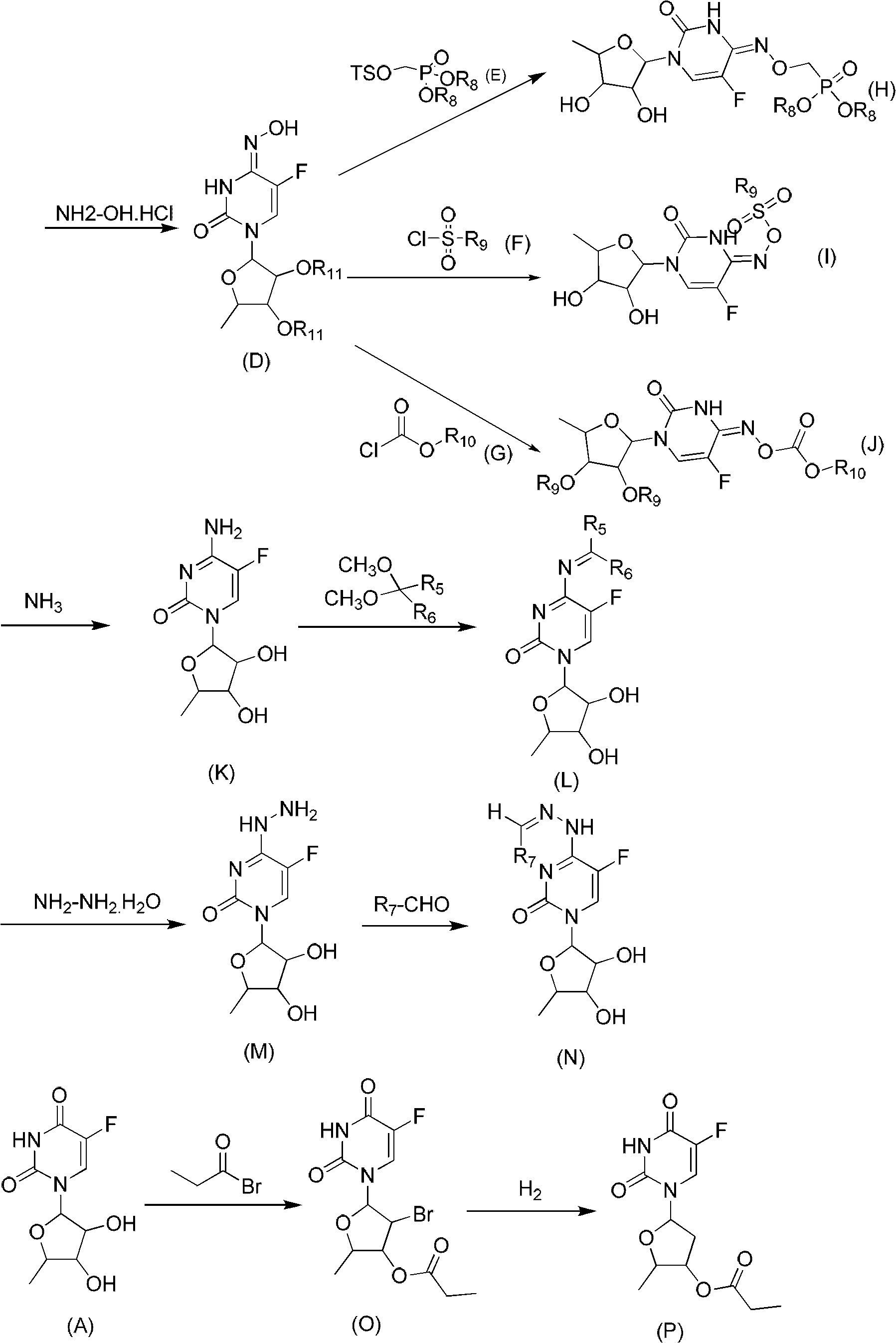 Floxuridine compound and preparation method and application thereof