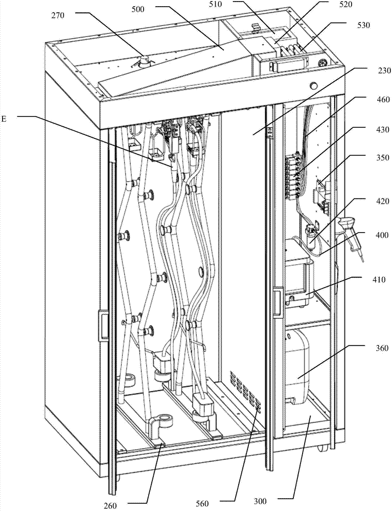 Inner mirror storing cabinet with pipeline drying function