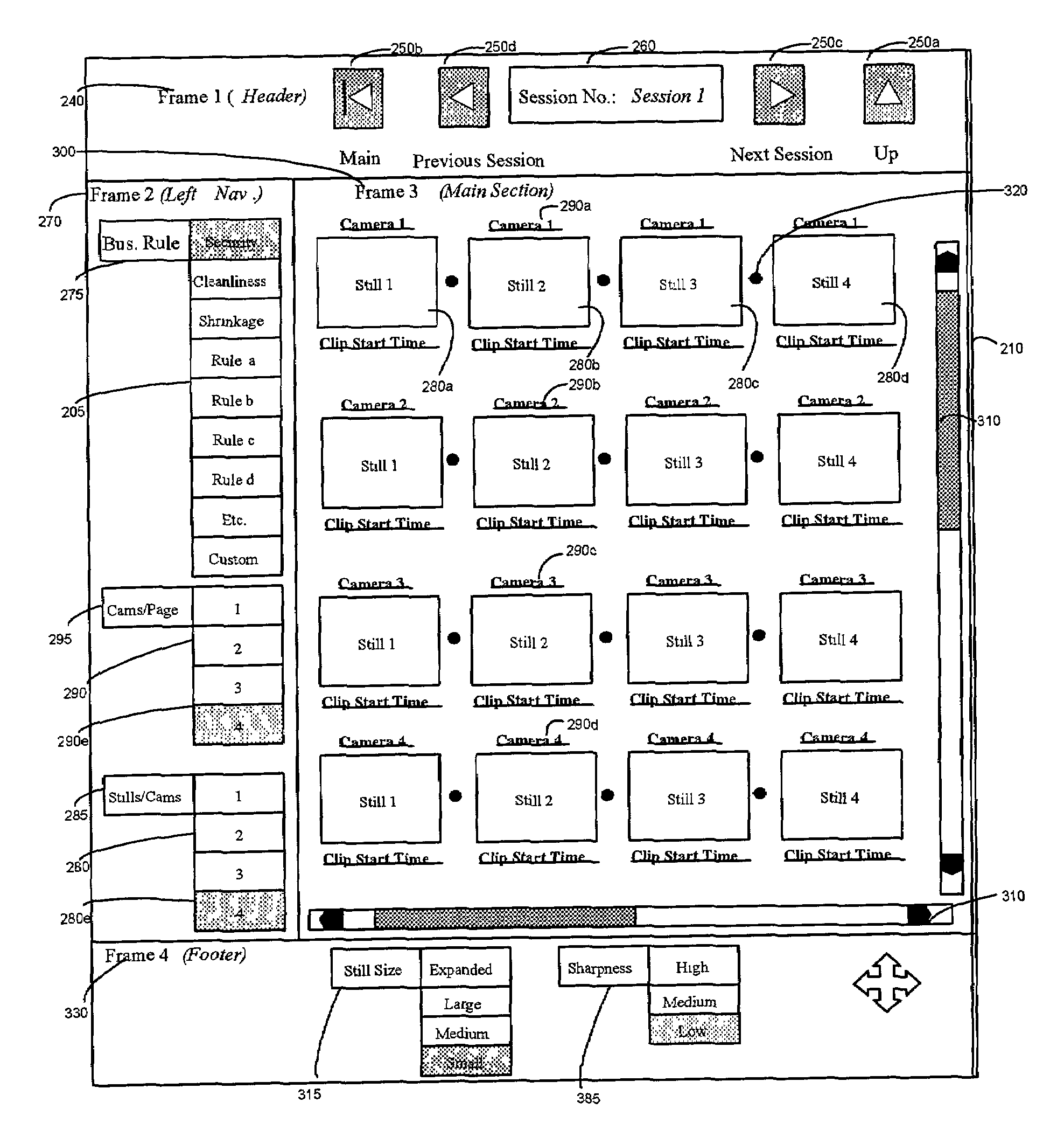 Caching graphical interface for displaying video and ancillary data from a saved video