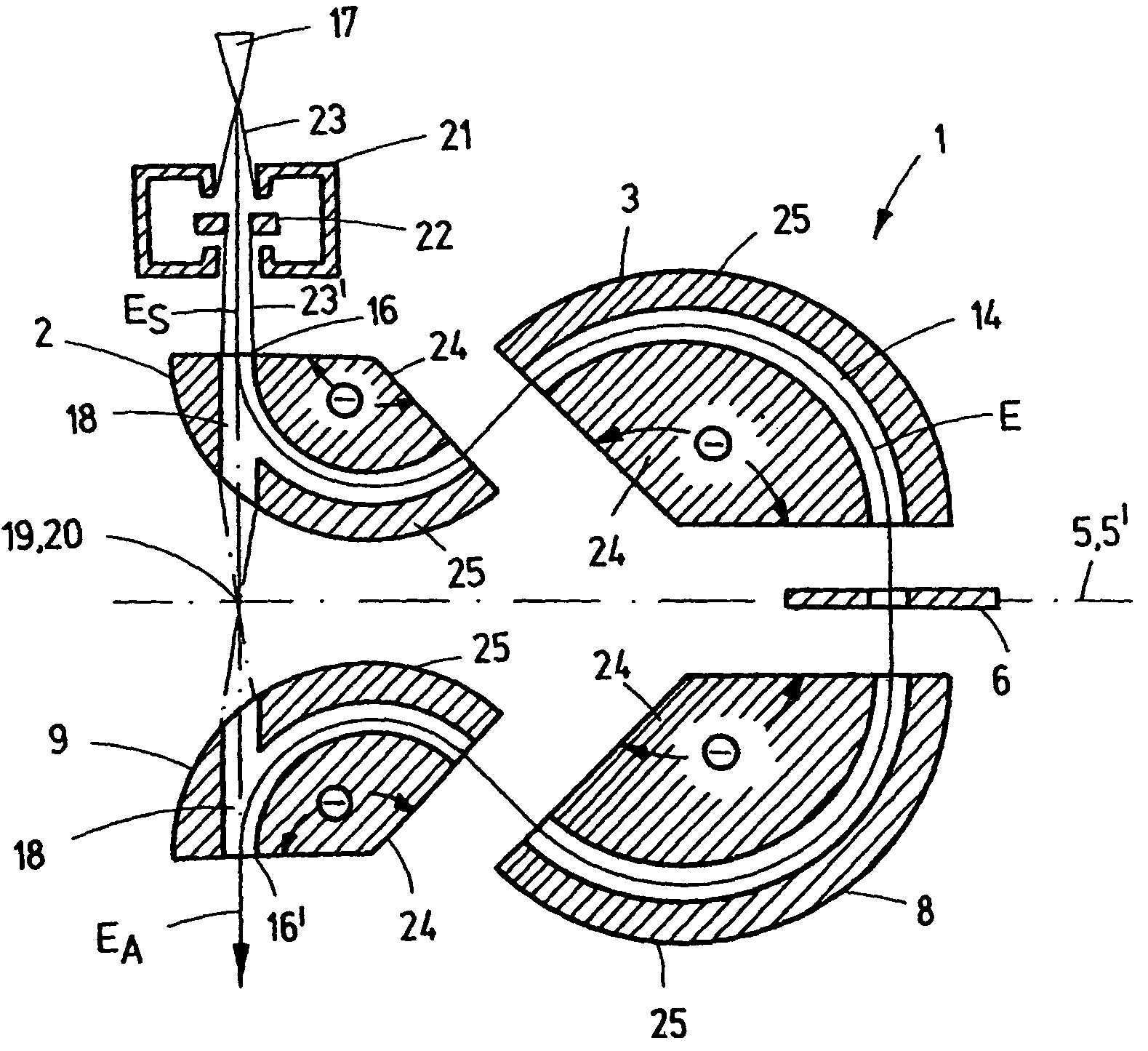 Monochromator and radiation source with monochromator