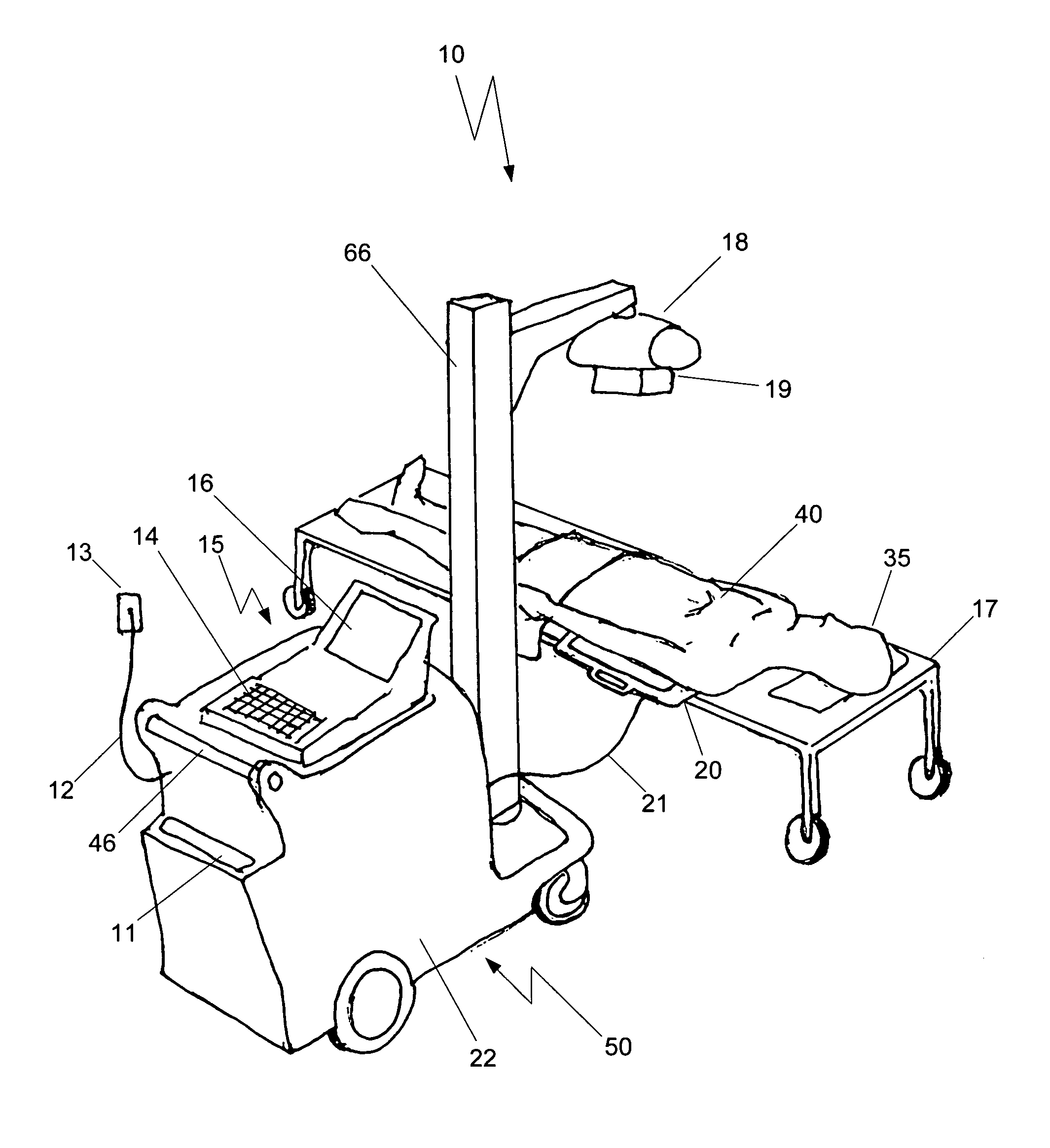 Mobile digital radiography x-ray apparatus and system