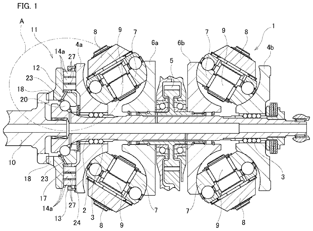 Pressing device for toroidal continuously variable transmission