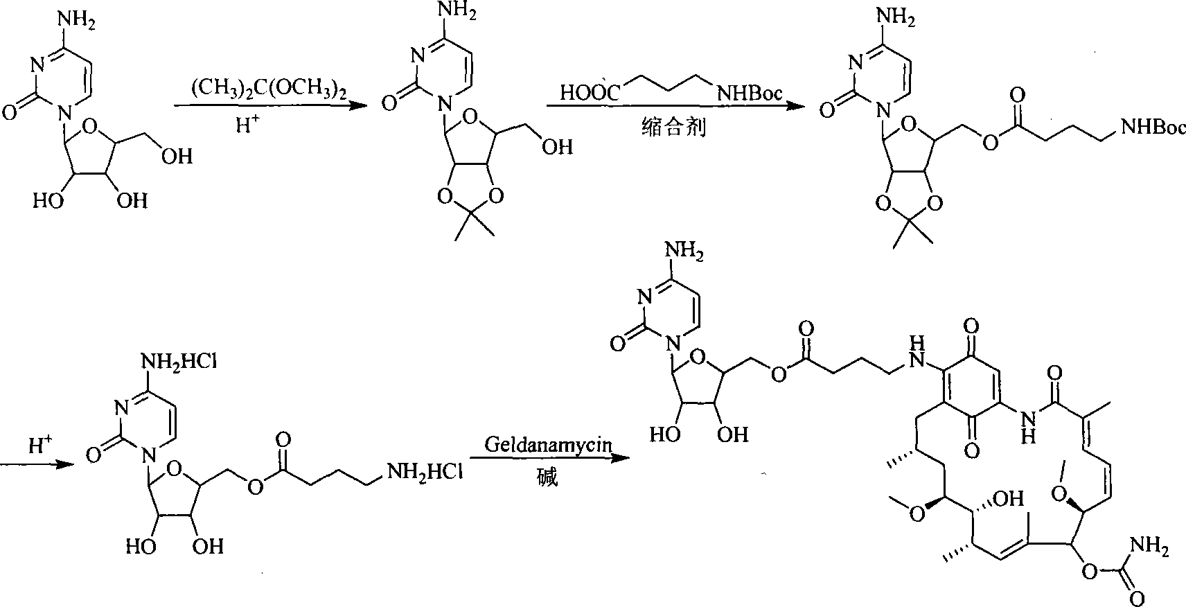 A set of geldanamycin derivant and method for preparing the same