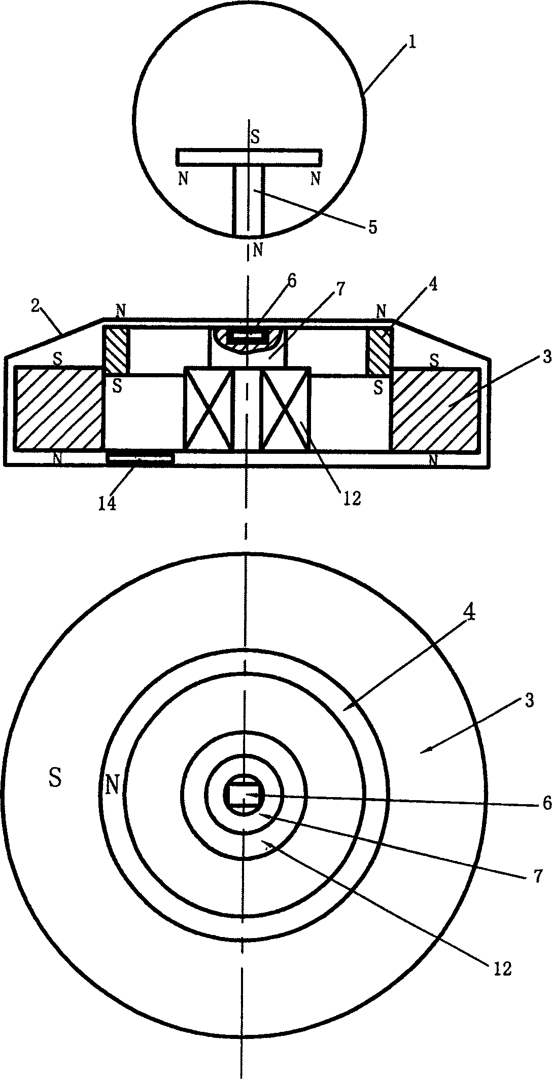 Repulsive levitation device with vertical mobile control mechanism