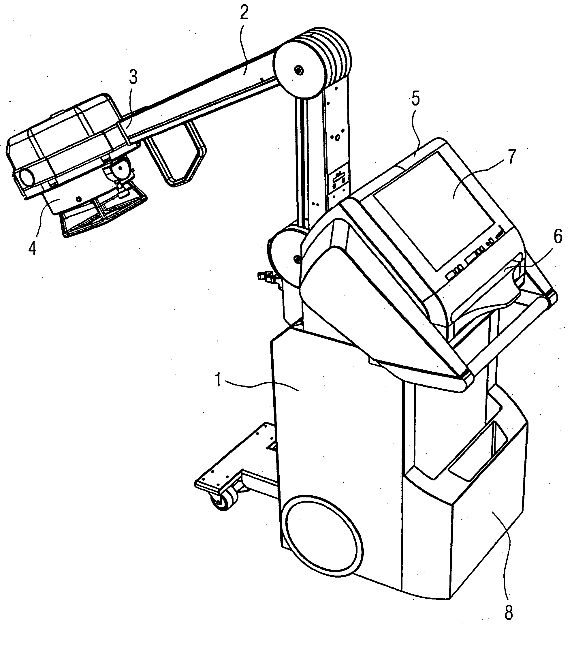 Mobile x-ray acquisition apparatus