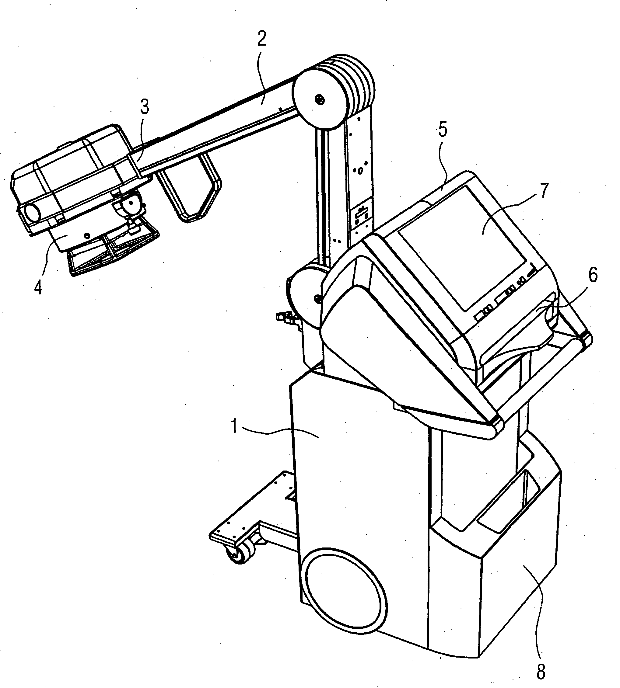 Mobile x-ray acquisition apparatus
