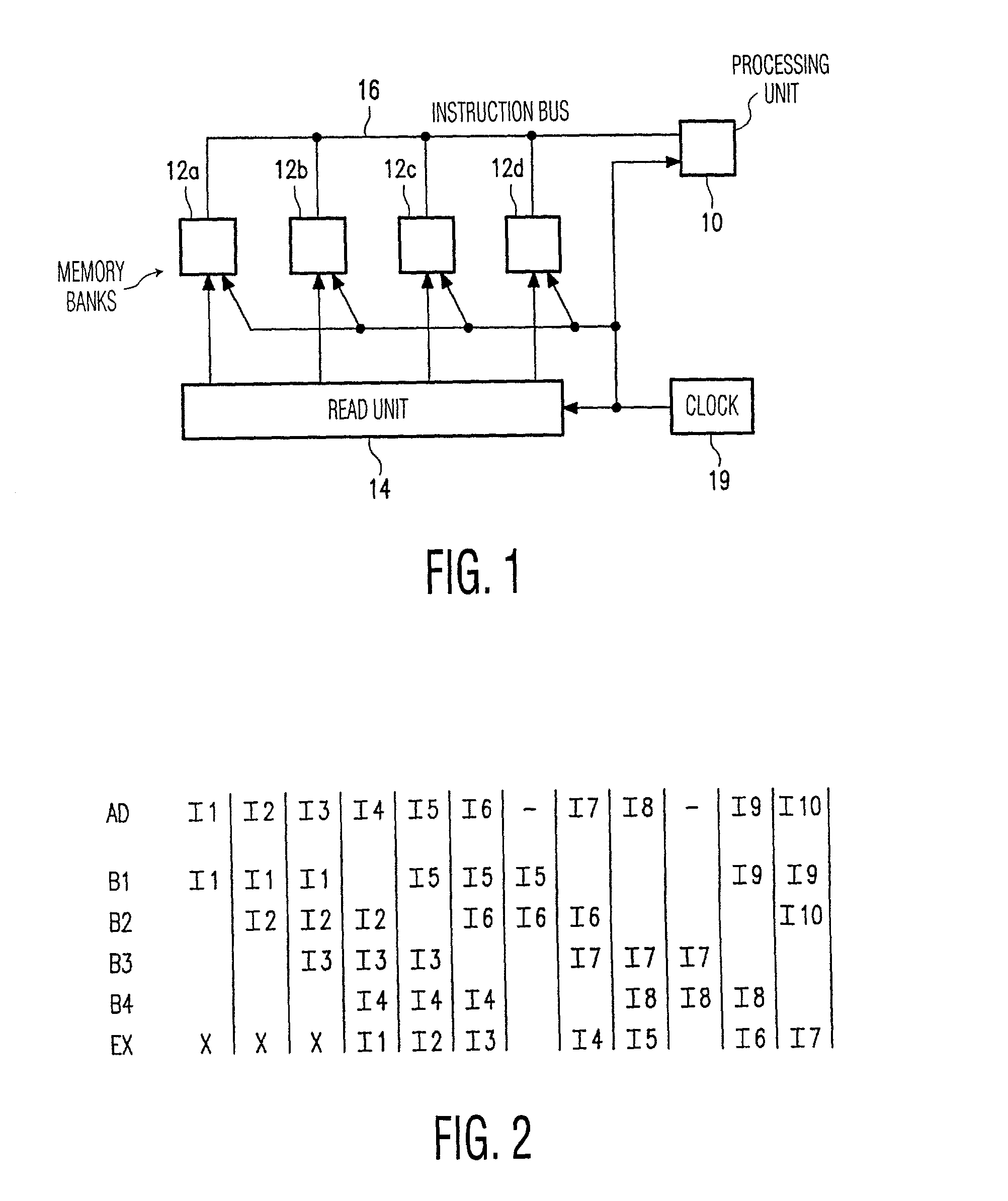 Processor architecture with independently addressable memory banks for storing instructions to be executed