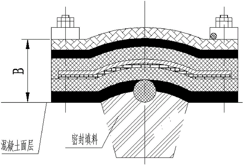 Cover plate for dam concrete water-stopping surface