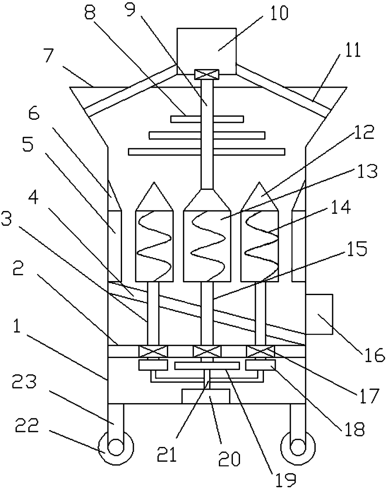 Efficient grain grinding and drying device and food processing system