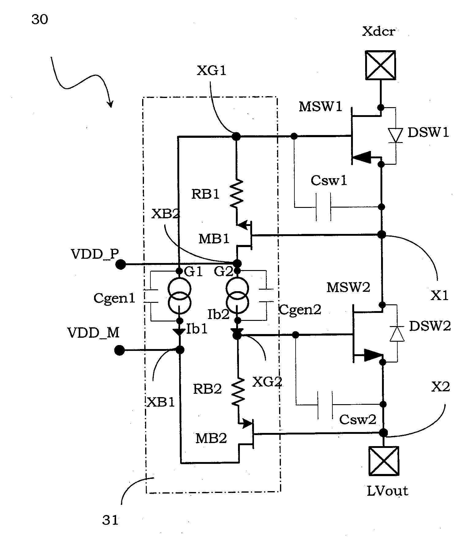 Low voltage isolation switch, in particular for a transmission channel for ultrasound applications