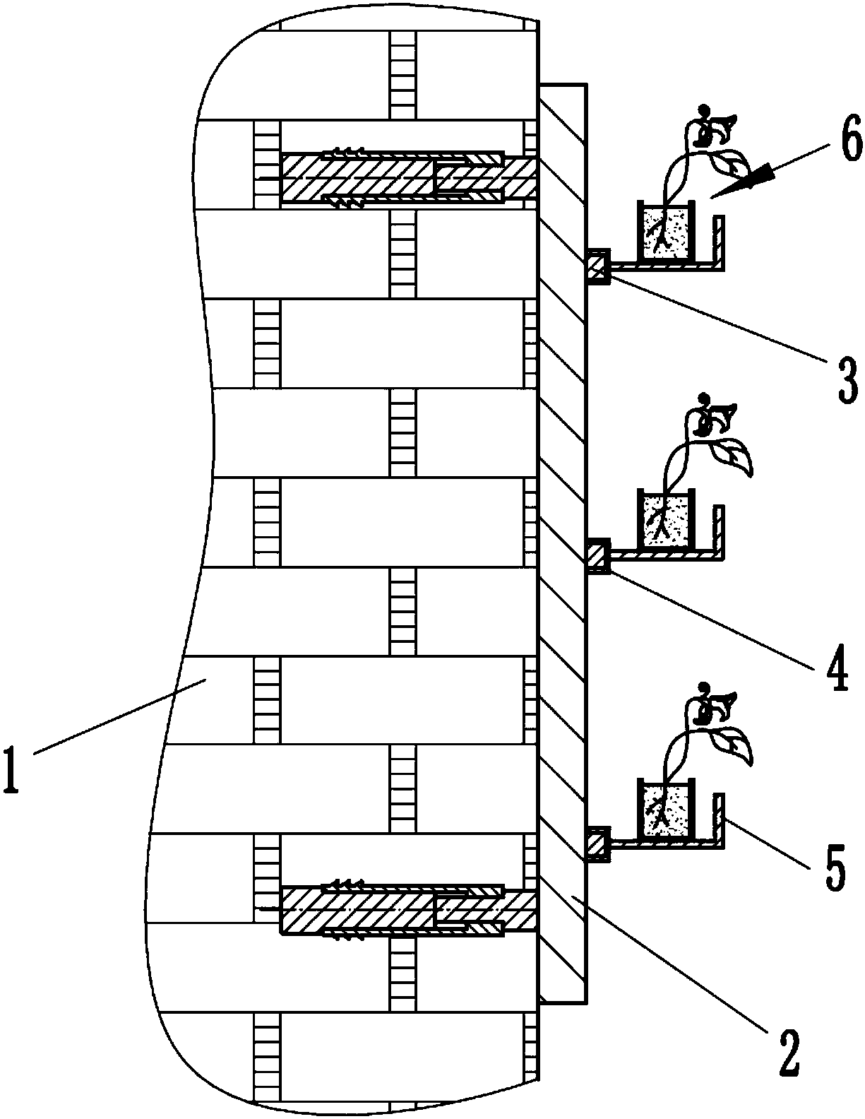 Detachable wall greening frame