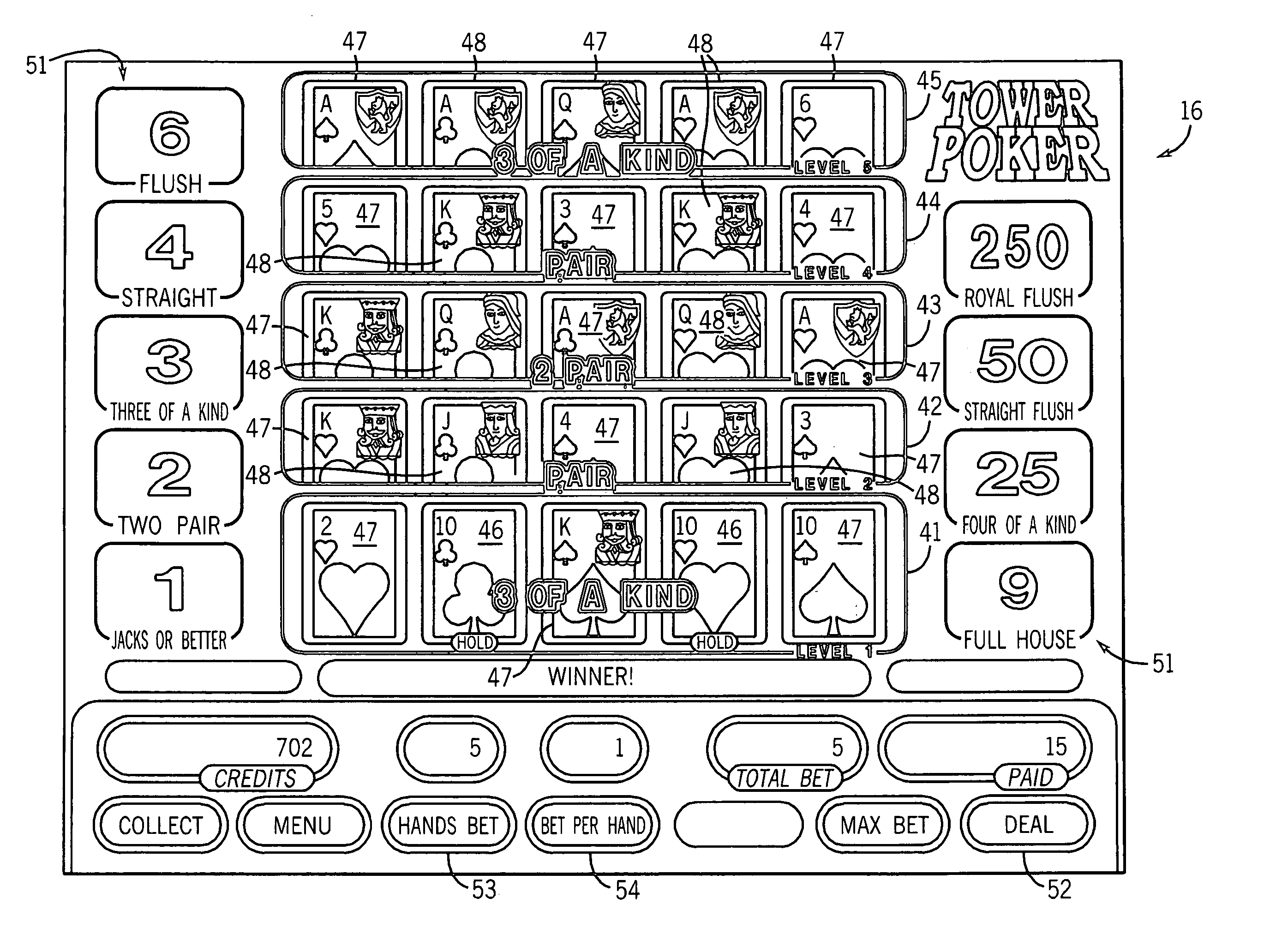 Multi-hand card game method and apparatus