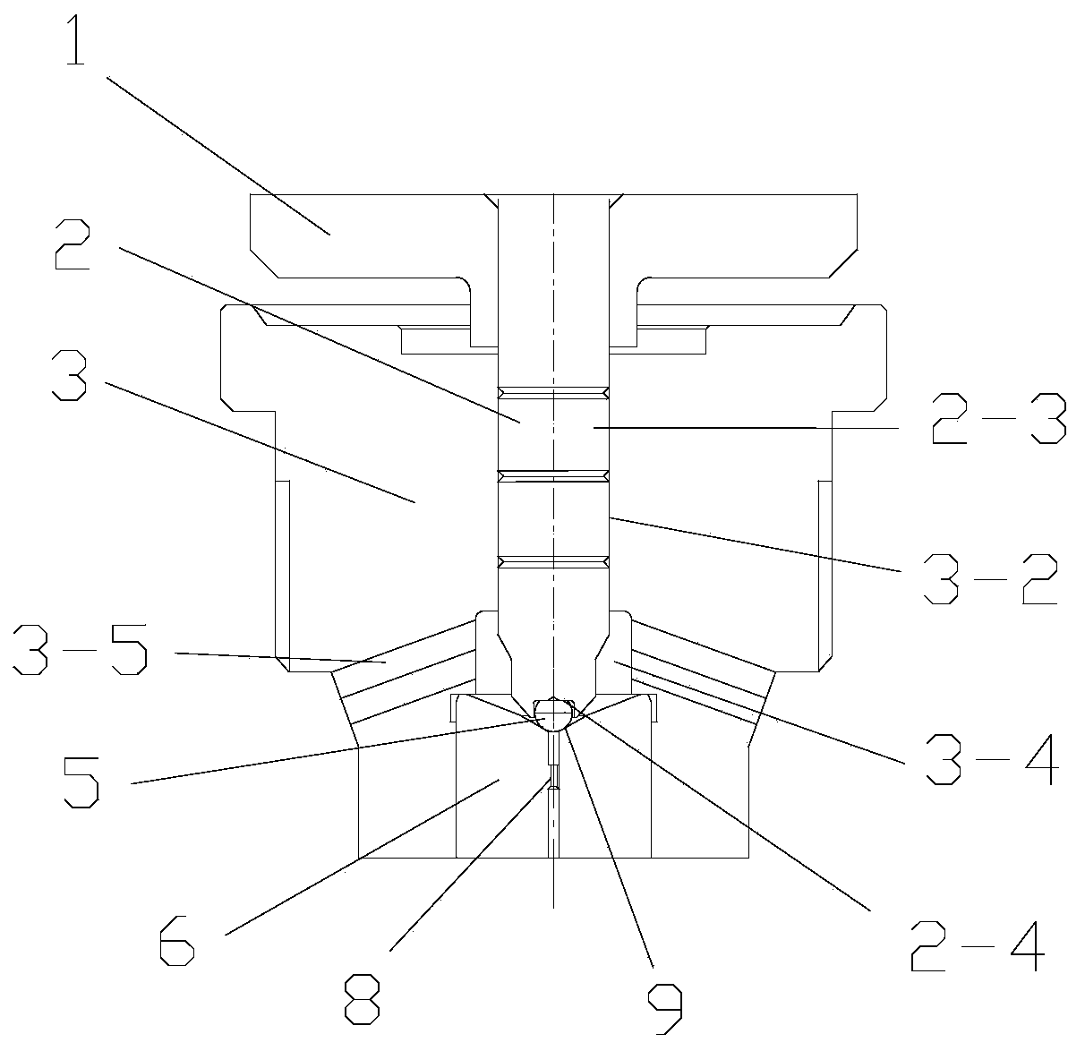 Split control valve of common rail oil injector