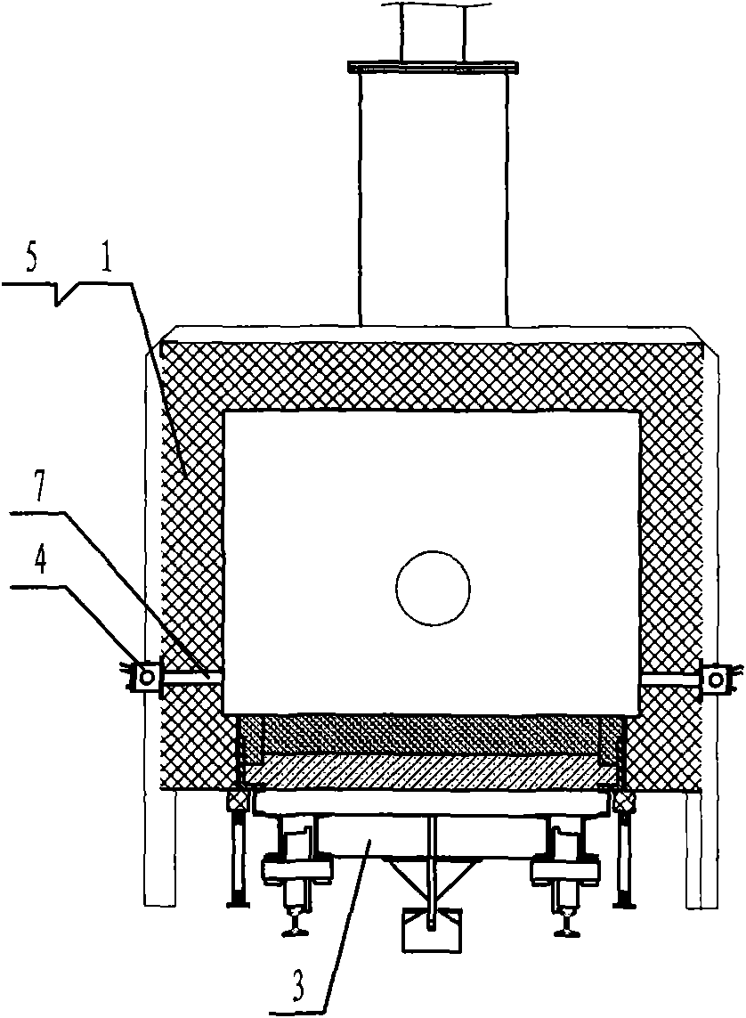 Bogie hearth furnace capable of automatically evening temperature