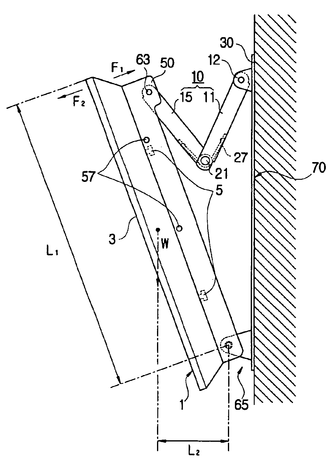 Display apparatus having a structure for wall mounting