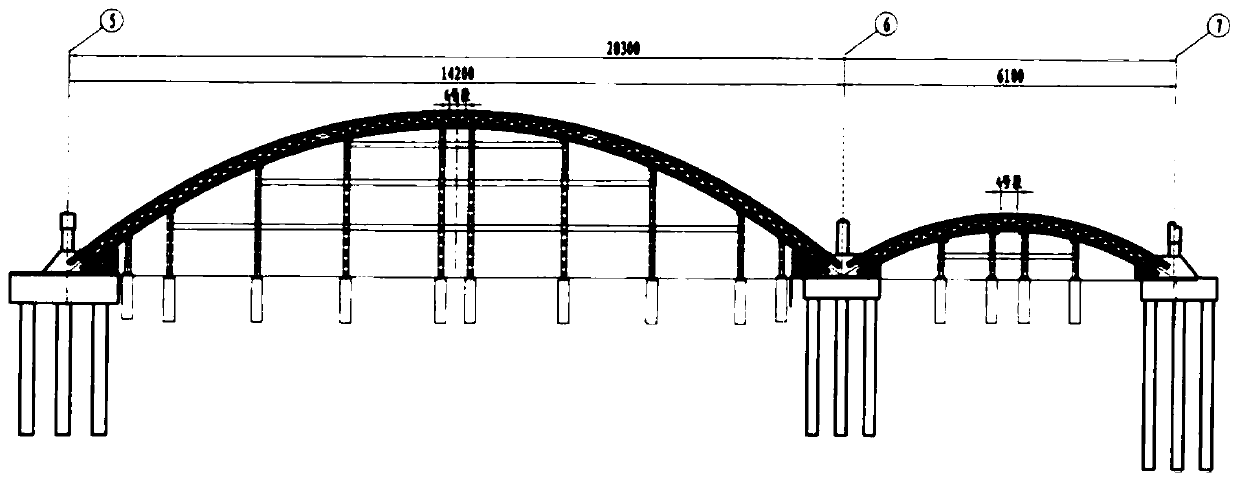 A kind of construction method of steel curved arch bridge