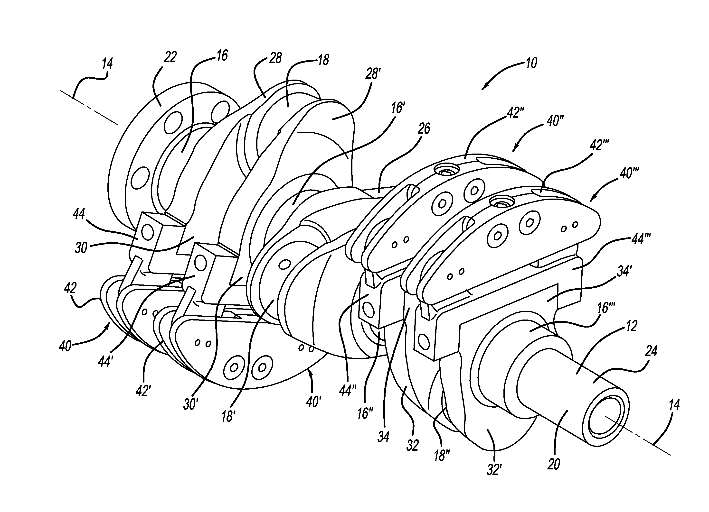 Production feasible pendulum crankshaft