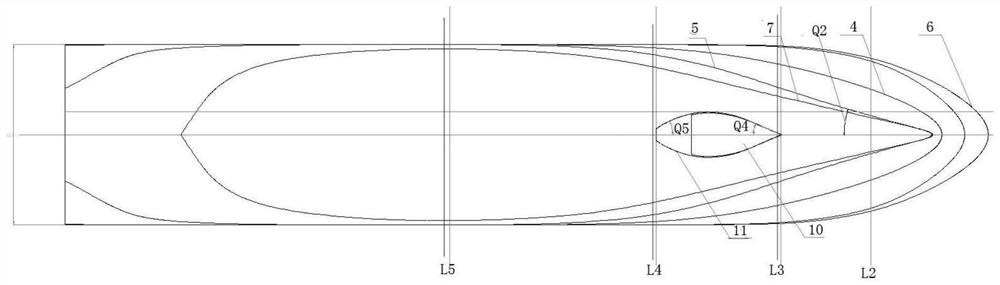 Linear integrated design method for bow and appendage of survey ship with fairing
