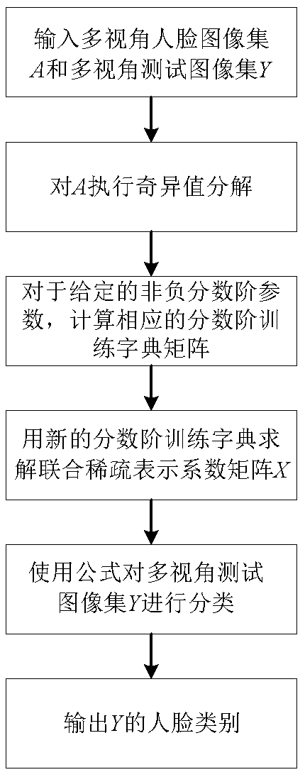 Multi-view face recognition method based on fractional order sparse representation