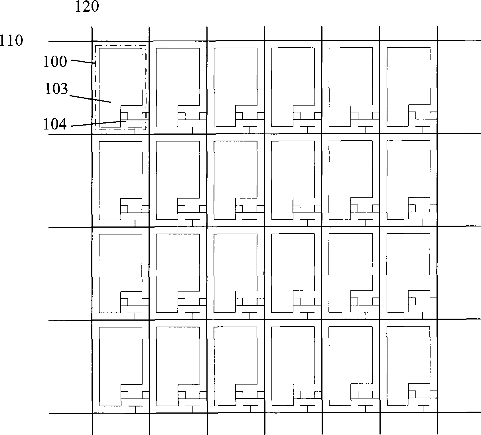 Liquid crystal display device, array substrate and method for repairing defects thereof
