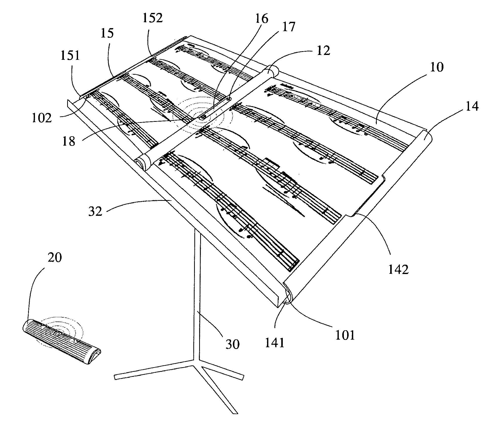 Electronic musical score display device