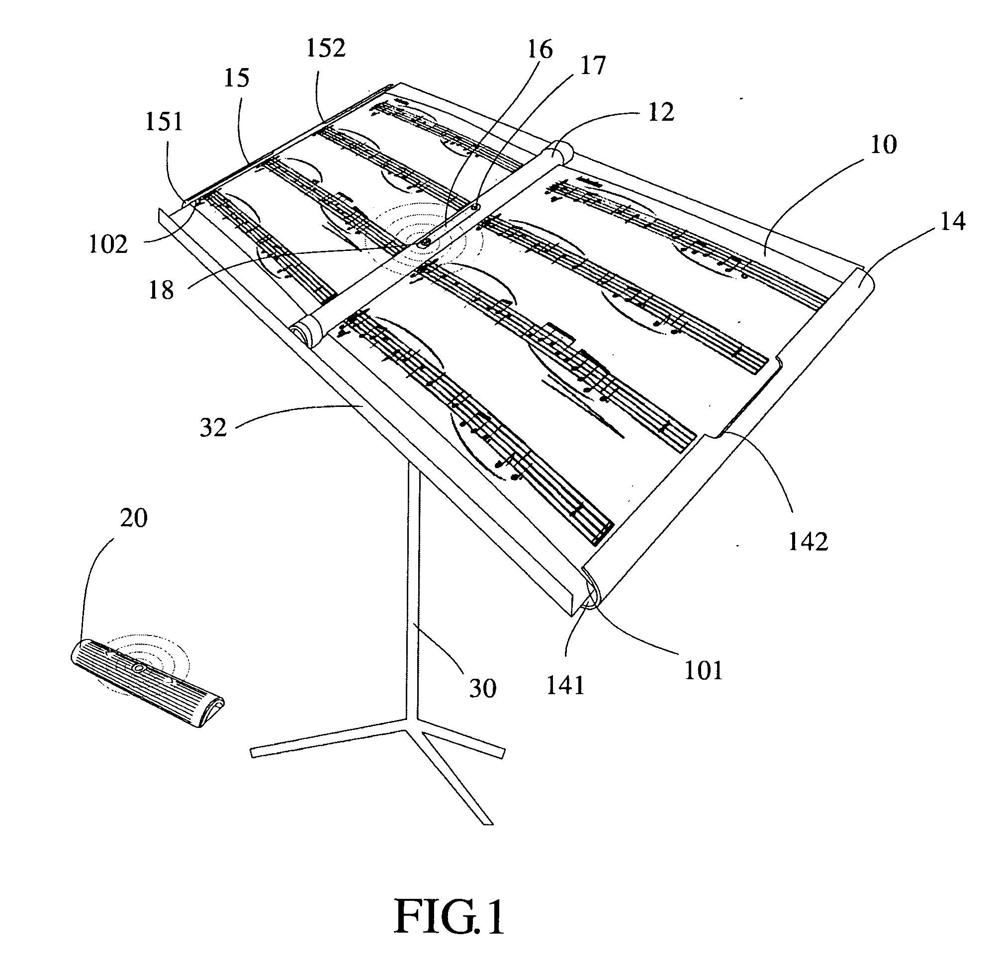 Electronic musical score display device