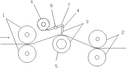 Ratchet wheel paper cutting device