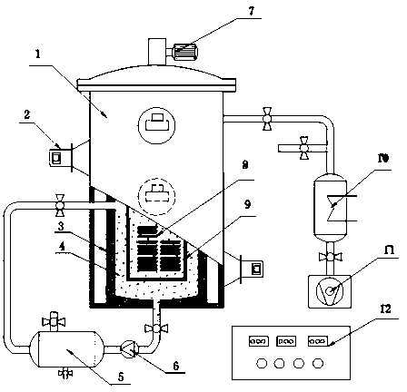 Microwave and vacuum frying integrating device for food processing, and efficient frying method
