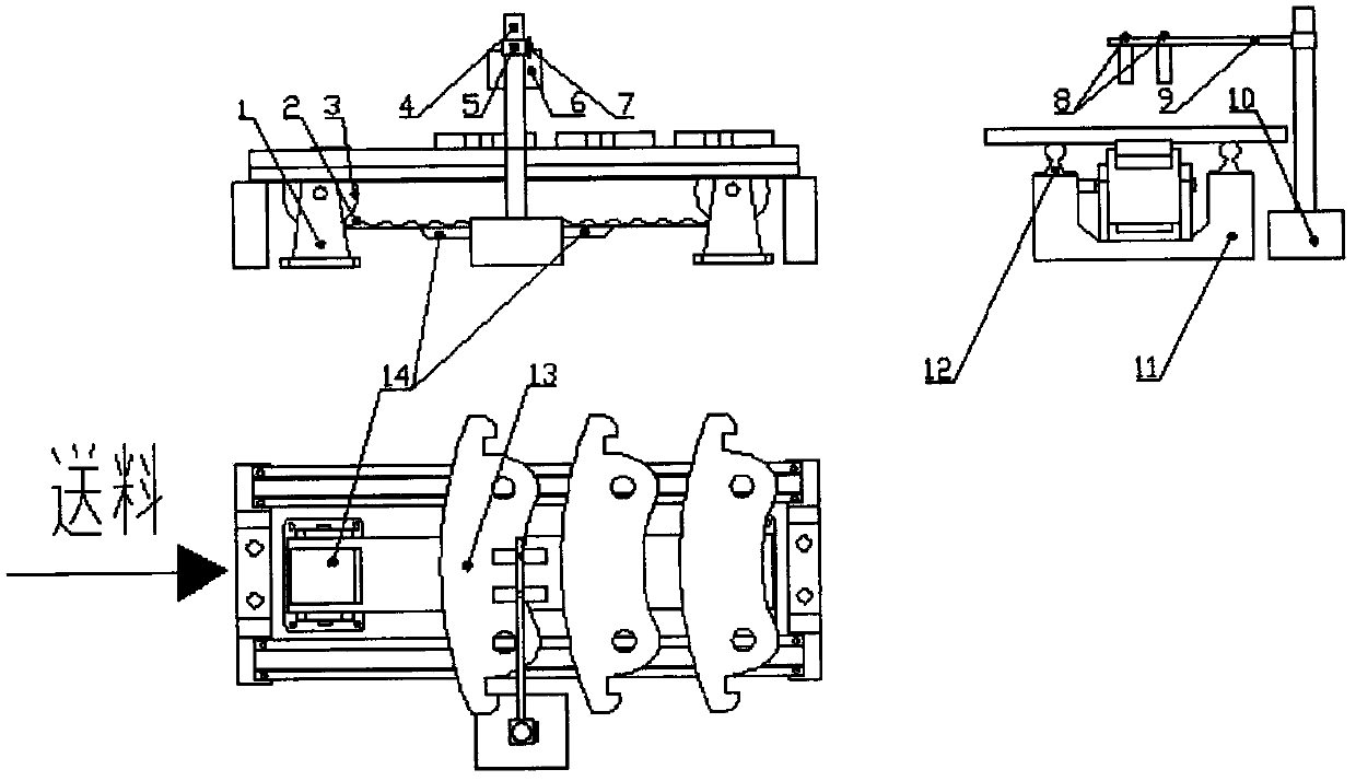 A friction-driven brake pad flatness detection mechanism