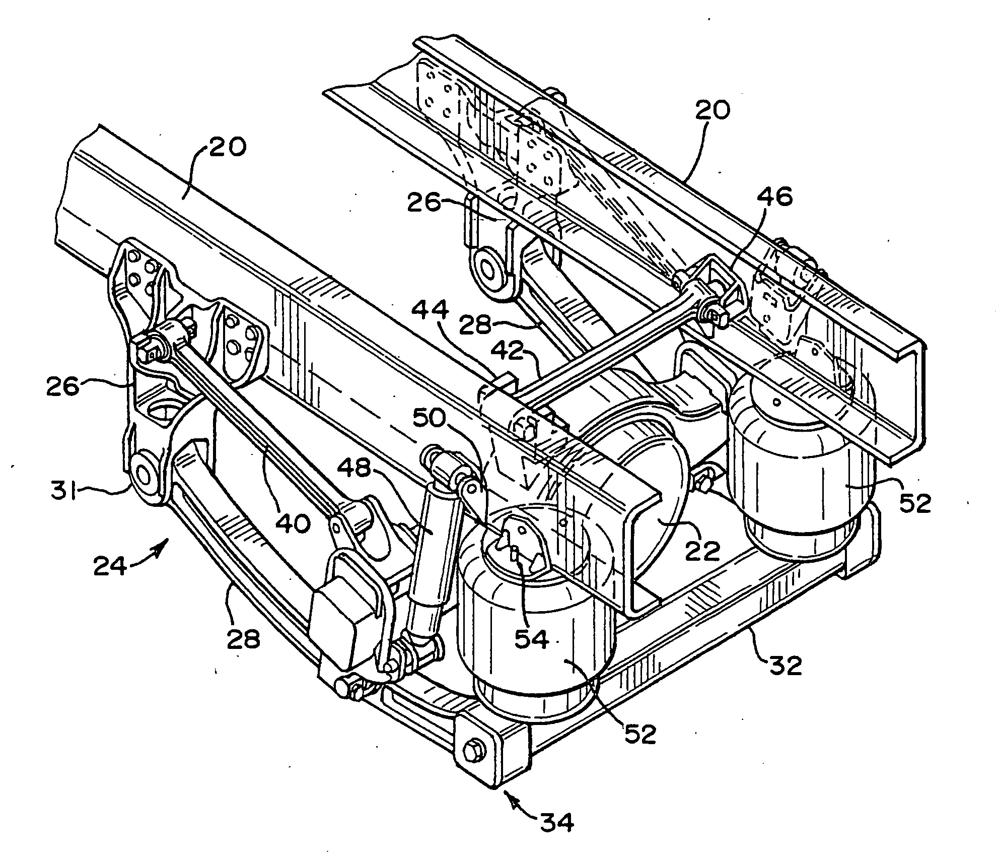 Axle clamp assembly top pad and suspensions incorporating same