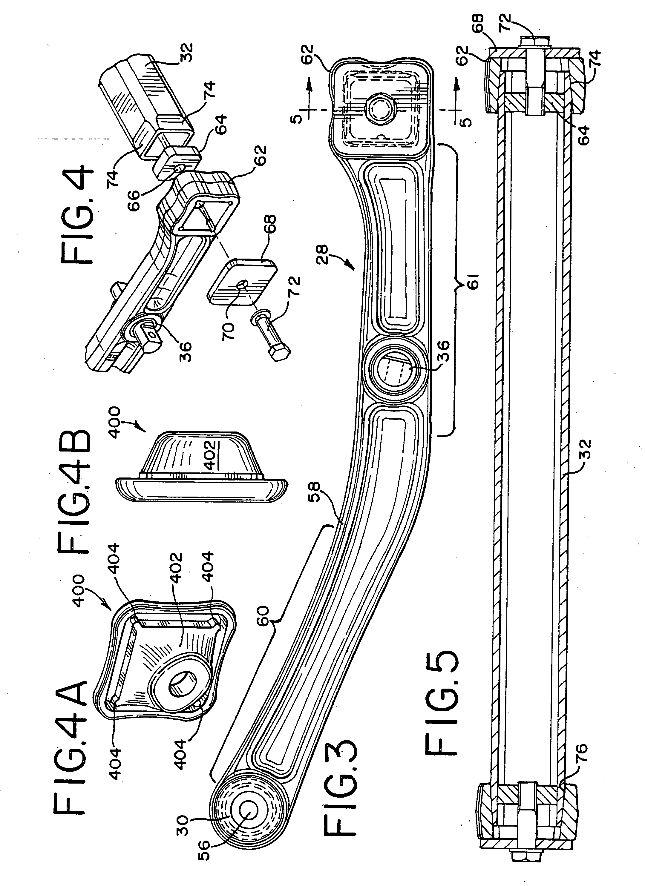 Axle clamp assembly top pad and suspensions incorporating same