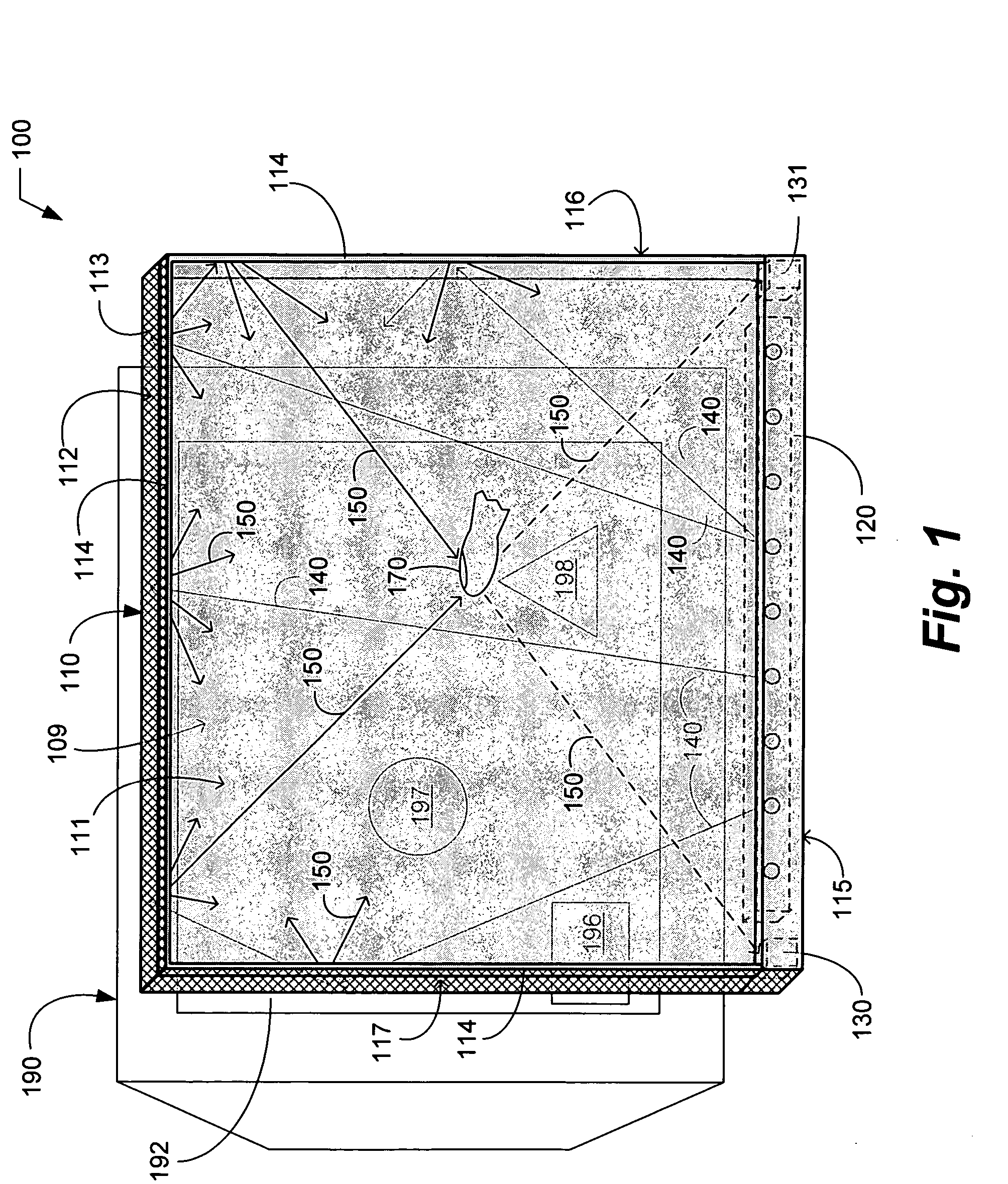 Touch panel display system with illumination and detection provided from a single edge
