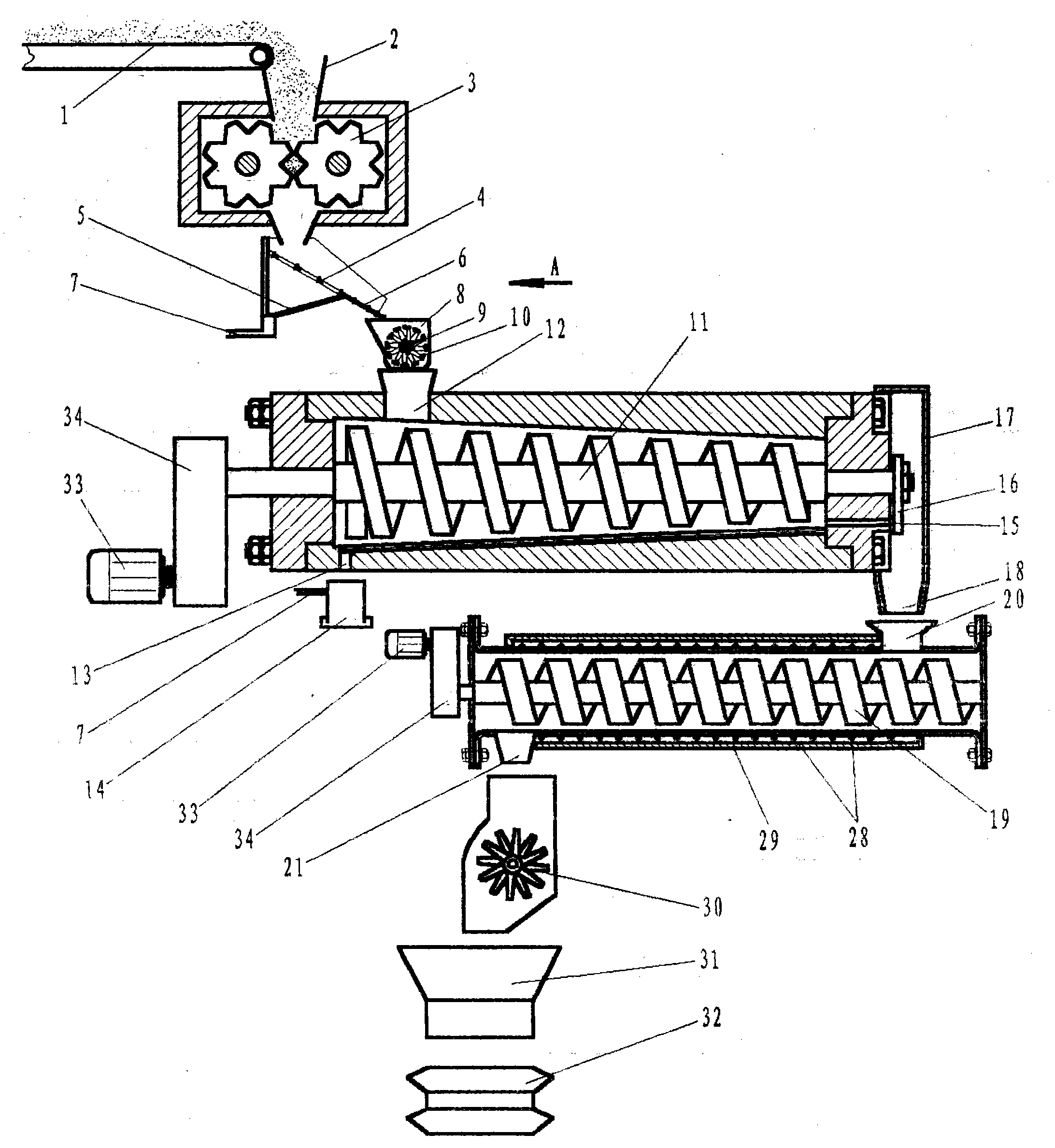 Solid liquid high-efficiency separation device for filter mud of sugar refinery