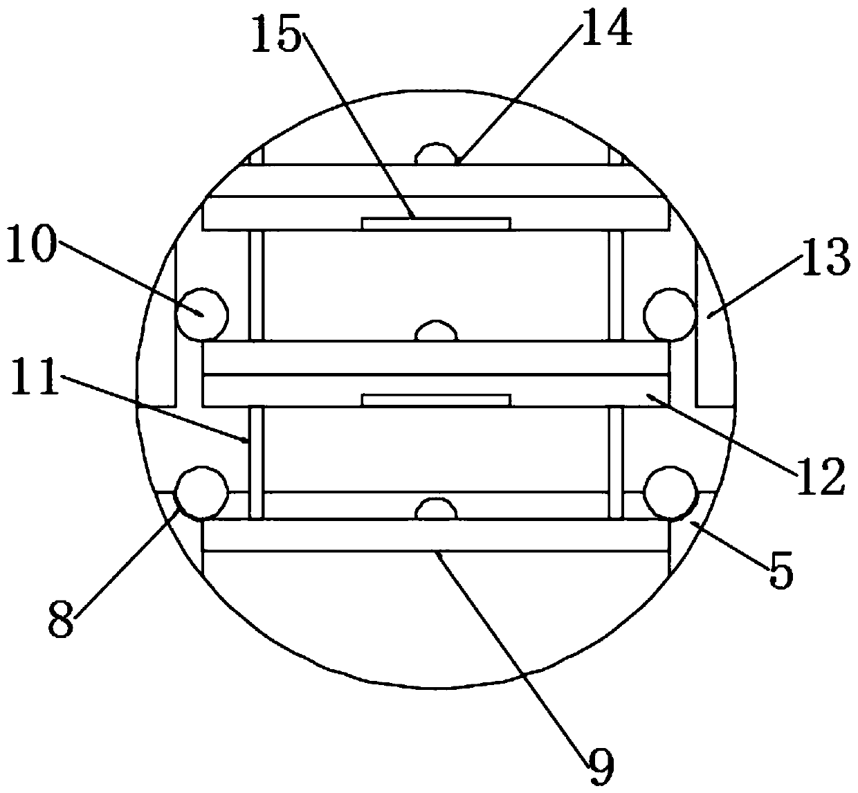 Unitized self-replacement type efficient waste gas filtering device