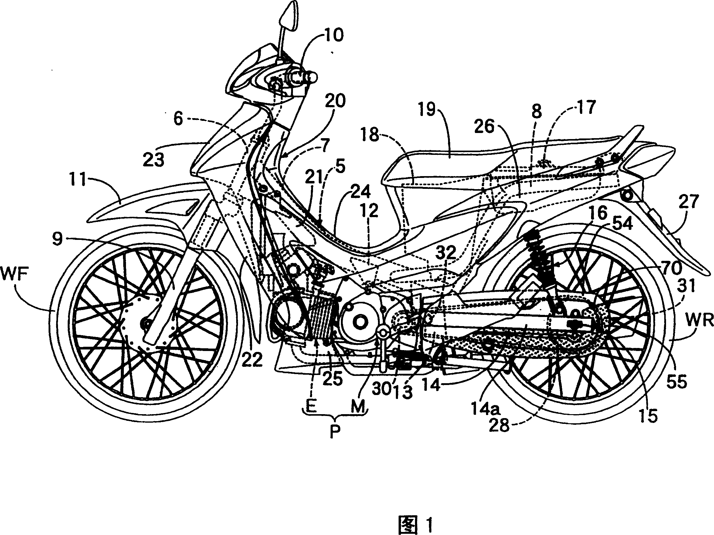 Chain case structure of motorcycle