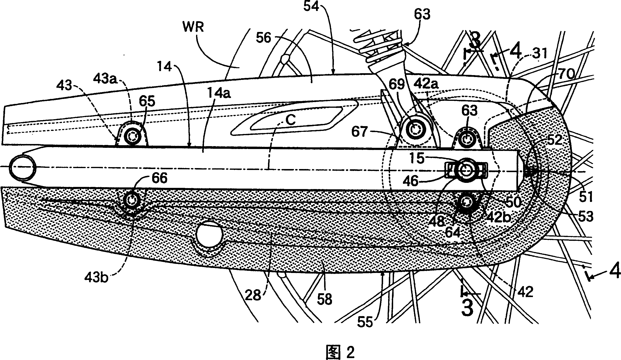 Chain case structure of motorcycle