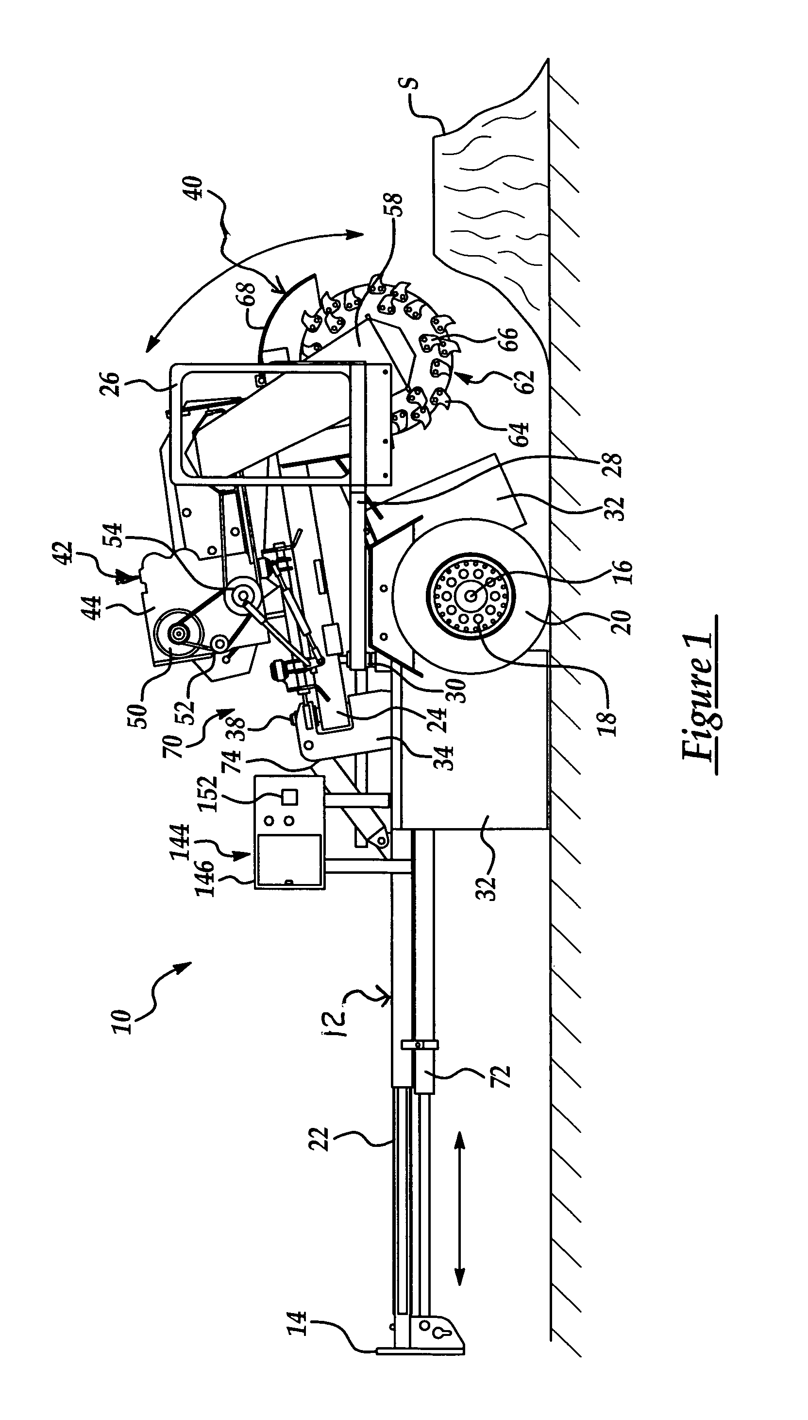 Stump grinder having automatic reversing feed assembly