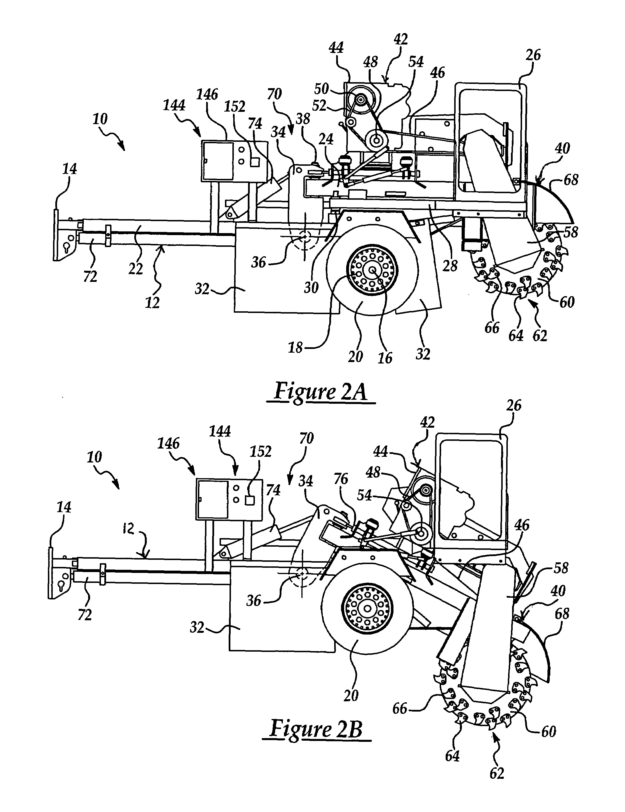 Stump grinder having automatic reversing feed assembly