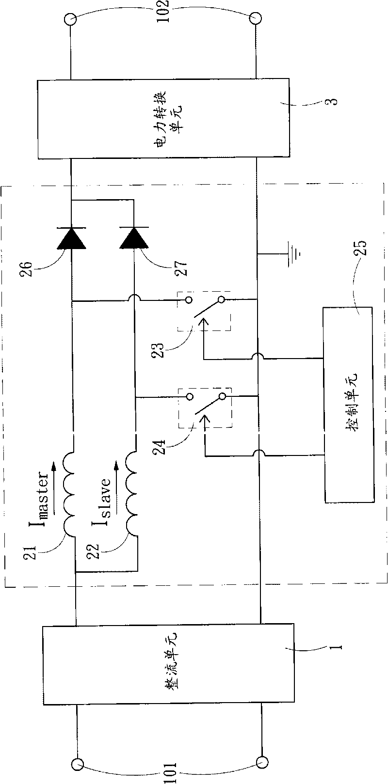 Phase-shifting control method of a boost converter and implementing circuit