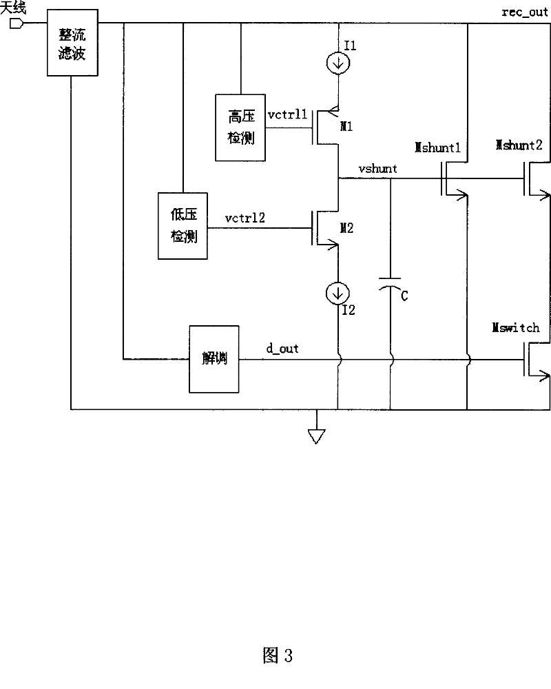 Limiting amplitude protection circuit used in non-contact IC card and radio frequency identification label