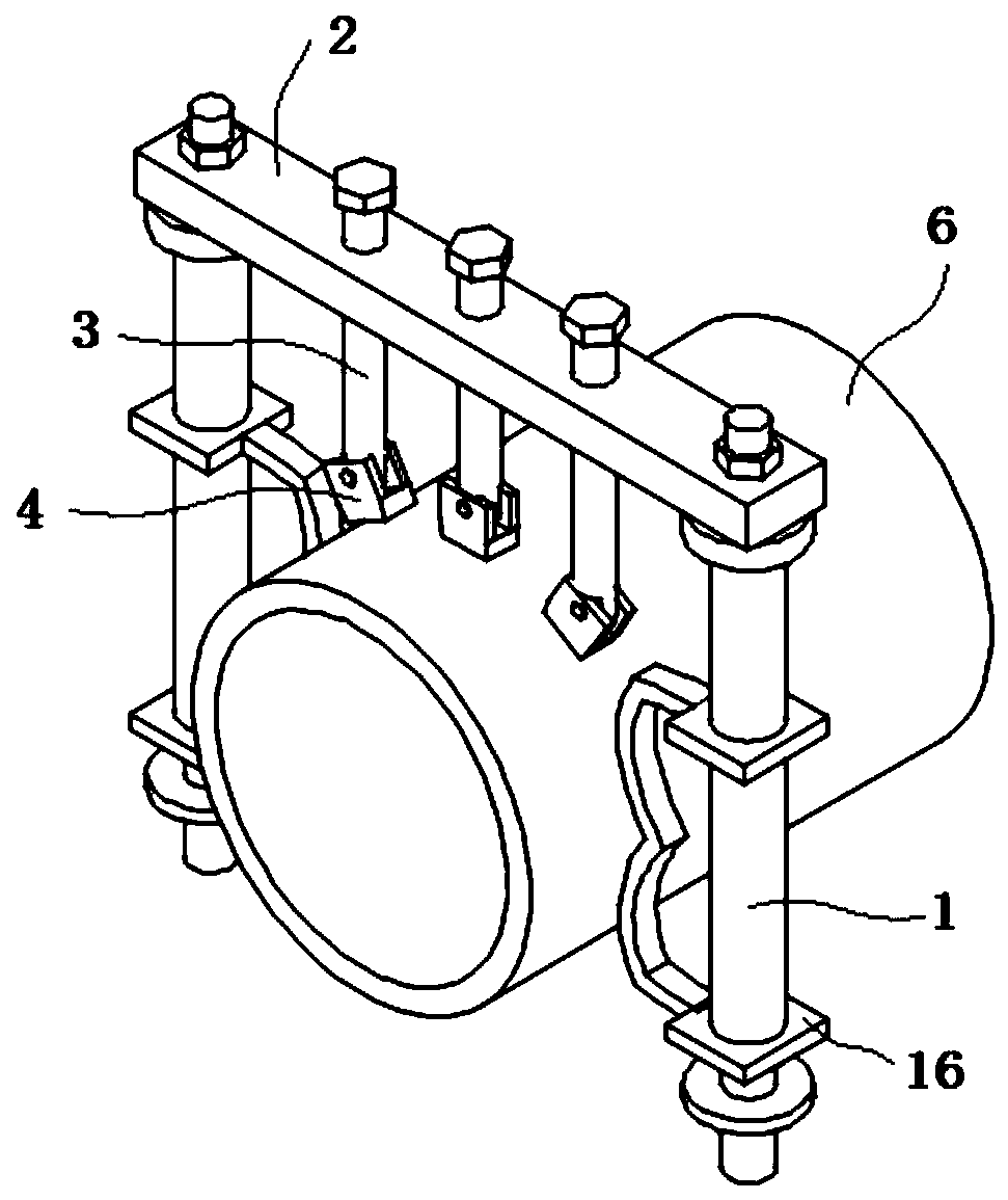 Pipeline fixing device for road construction