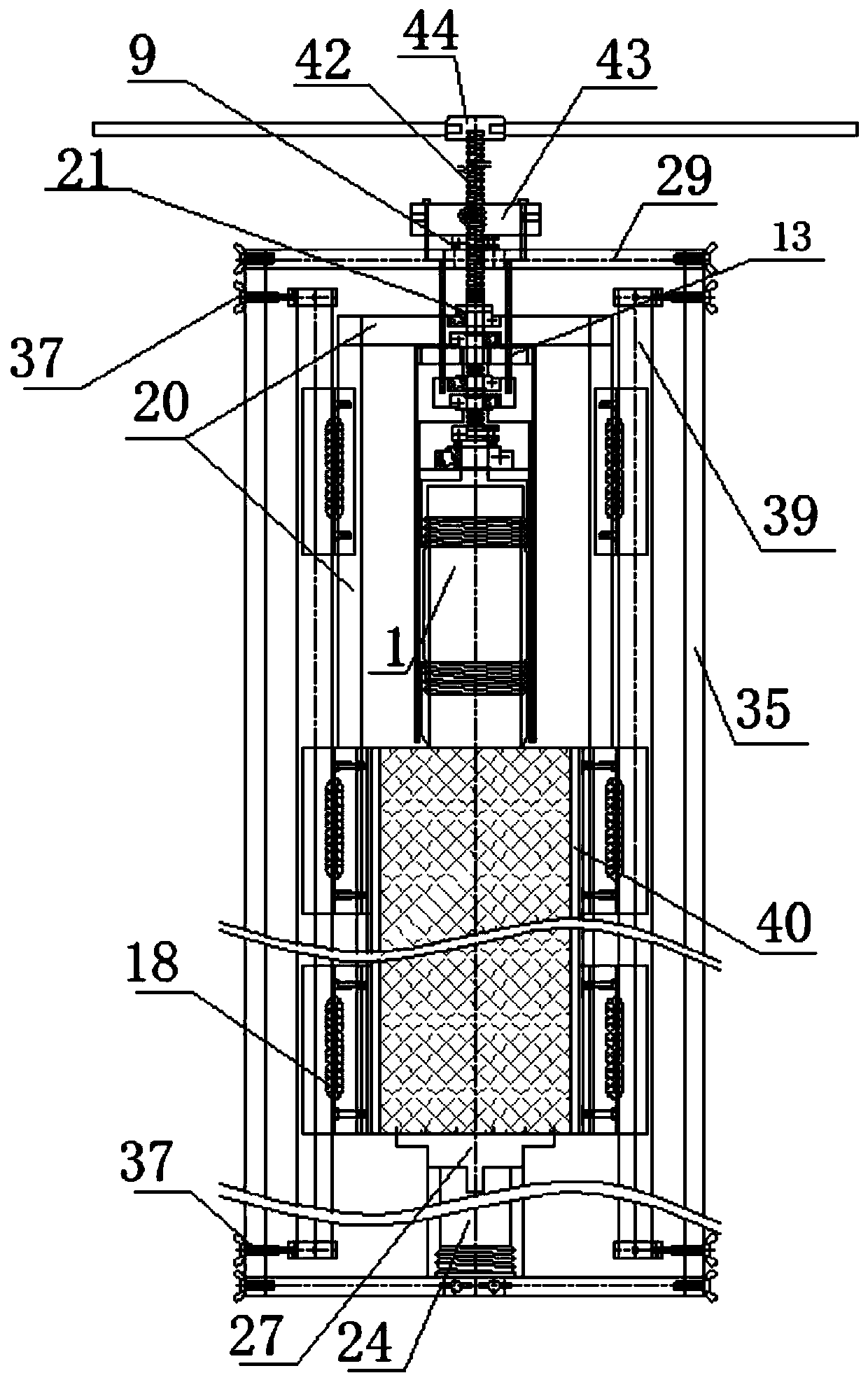 Lead screw drive mechanism for preparing indoor triaxial test original-state cohesive soil sample device in drill type