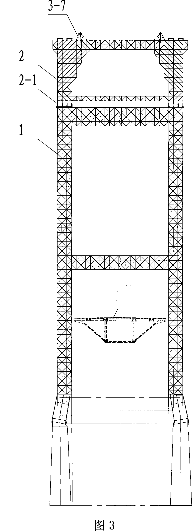Long-span load-carrying cable lifting machine and mounting method therefor