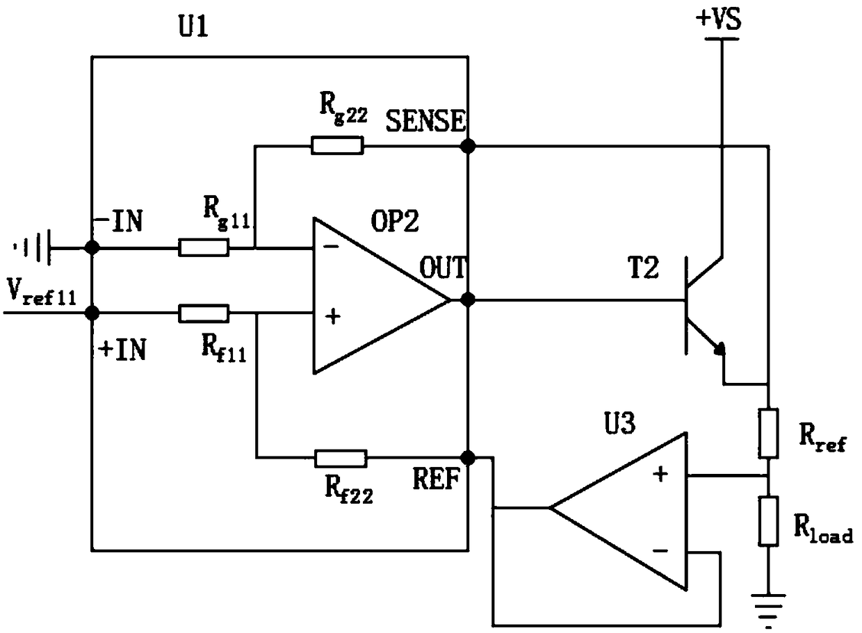 Precise constant flow source based on differential amplifier and feedback buffer