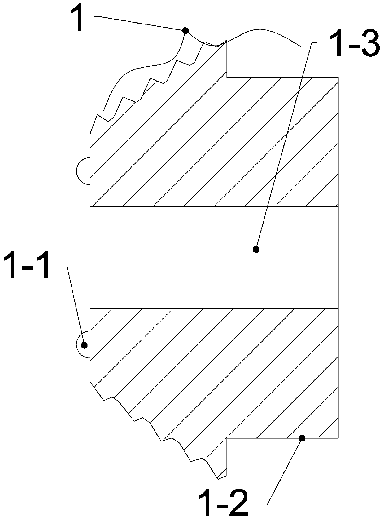 Drilling device with gas extraction hole radius adjustable while drilling and working method thereof