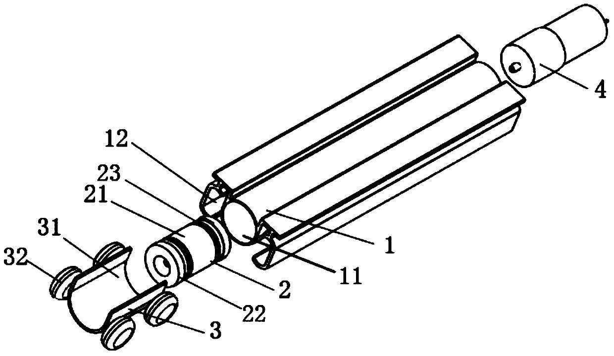 A pneumatic magnetic transmission guide rail and a curtain